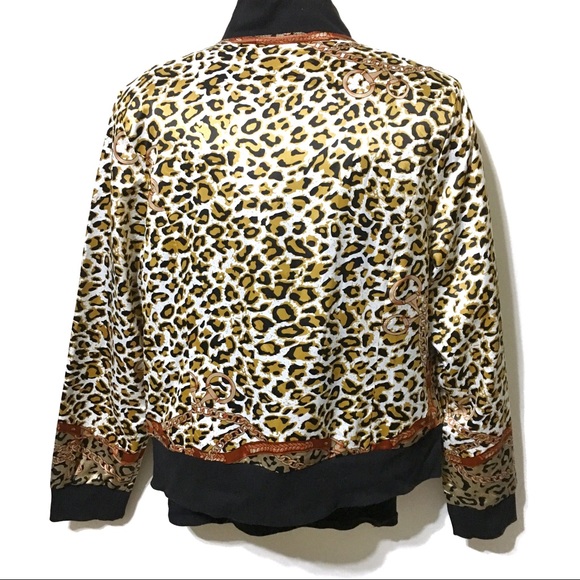 🆕NWT Equestrian Leopard Print Bomber Jacket - Picture 6 of 8
